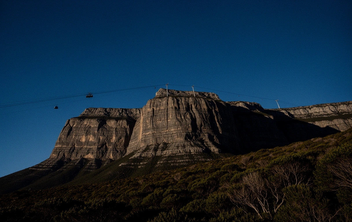 The dramatic plateau of Table Mountain under Cape Town light
