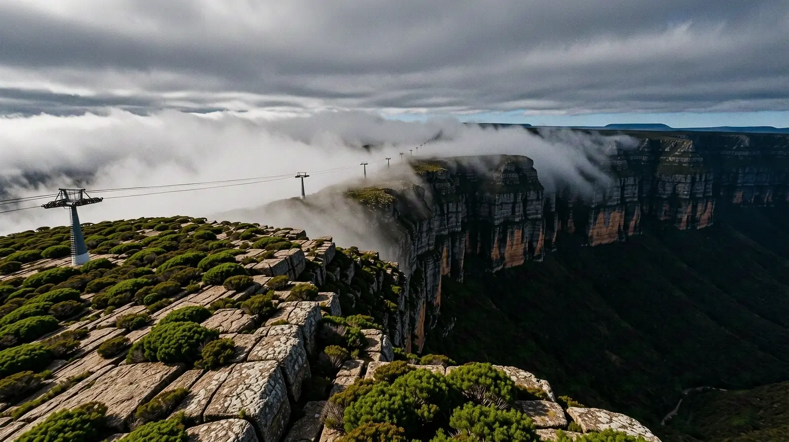 Aerial view of Table Mountain summit